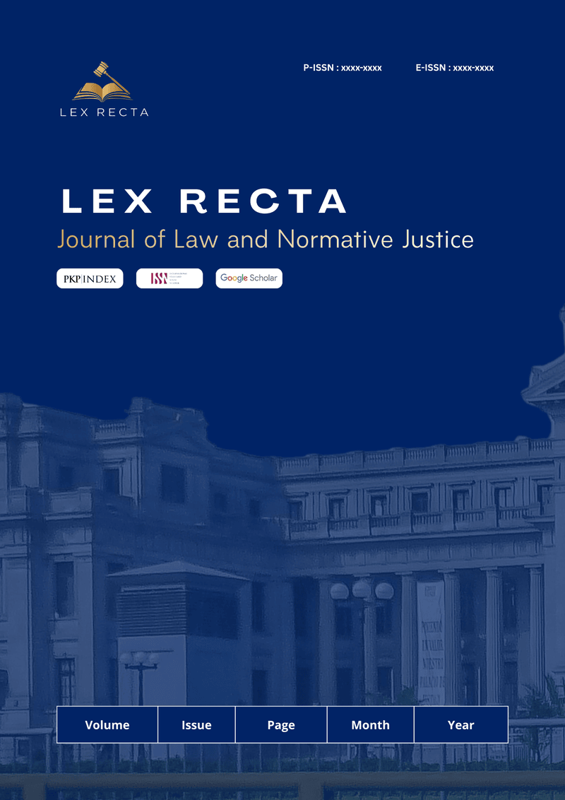 					View Vol. 1 No. 3 (2026): : September: Lex Recta: Journal of Law and Normative Justice
				